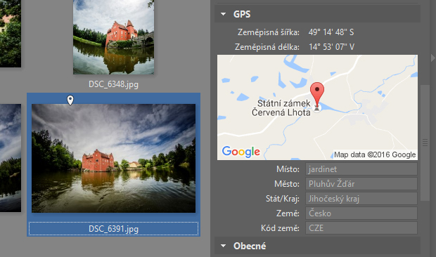 Priradenie GPS údajov k fotkám